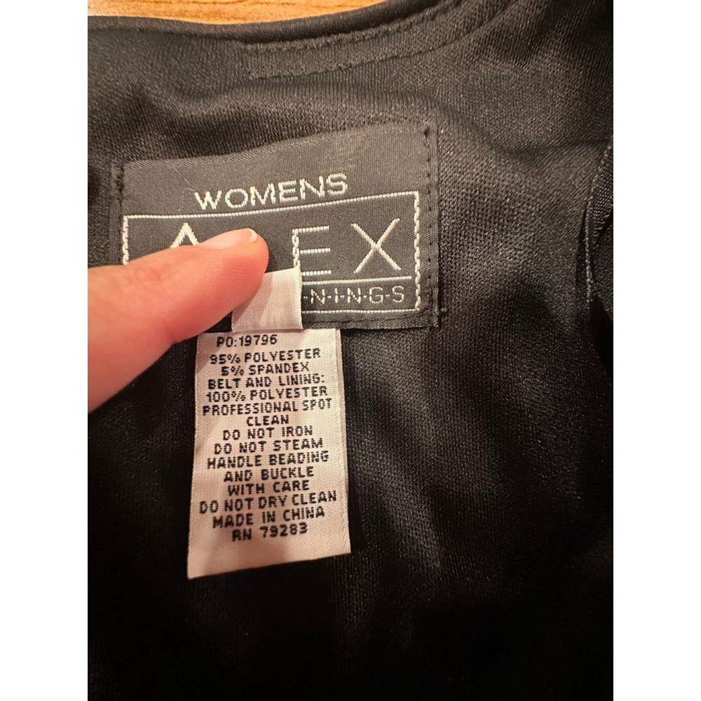 Alex Evenings Black Silver Sequin Floral Sheath Dress 14W - Picture 11 of 14